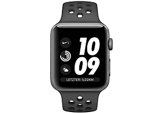 APPLE Watch Nike+ Series 3 (GPS) 38 mm - Montre intelligente (130-200 mm, Plastique, Gris sidéral avec bracelet sport Anthracite)