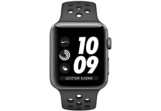 APPLE Watch Nike+ Series 3 38 mm - Smartwatch (130-200 mm, Kunststoff, Space Grau mit Sportarmband Anthrazit)