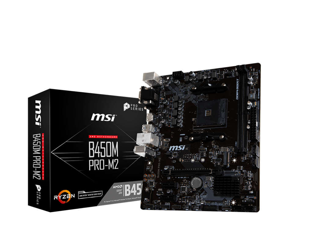 MSI Msı B450M Pro-M2 Am4 Ddr4 3466(Oc) Dvı Vga Hdmı M.2 Usb3.1 Matx