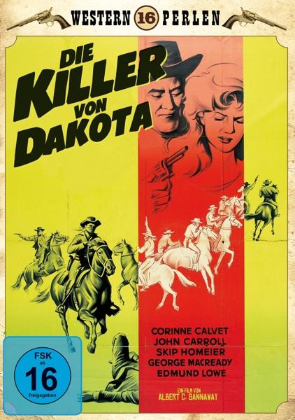 Filmposter. Westernfilm. Zeigt einen Cowboy auf einem Pferd, eine Pistole und eine Frau.