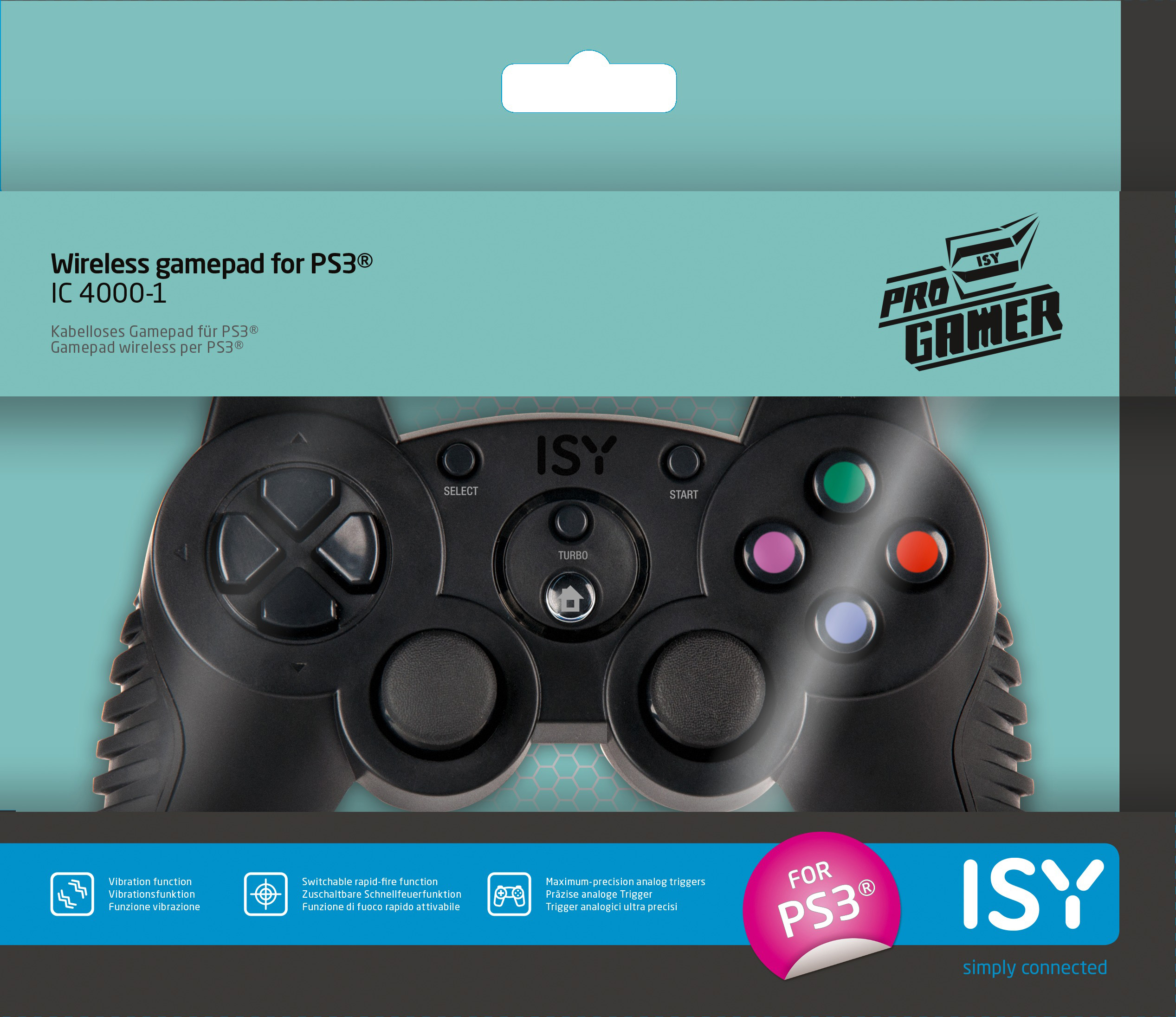 ISY IC-4000-1 Gamepad, Controller, Schwarz