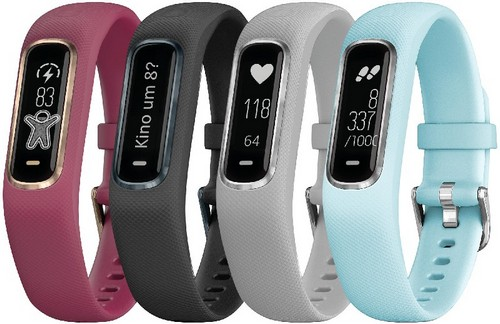 Pulsera de actividad - Garmin Vivosmart 4, Pantalla OLED, Bluetooth, Frecuencia cardíaca, Talla S/M