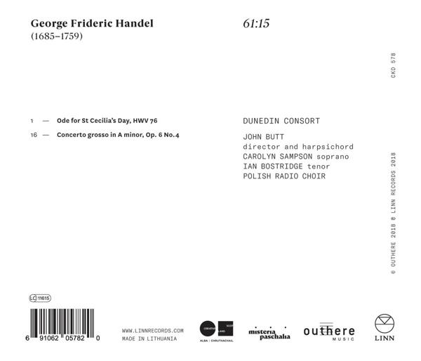 CD-Cover mit George Frideric Handel Details und Titelliste.