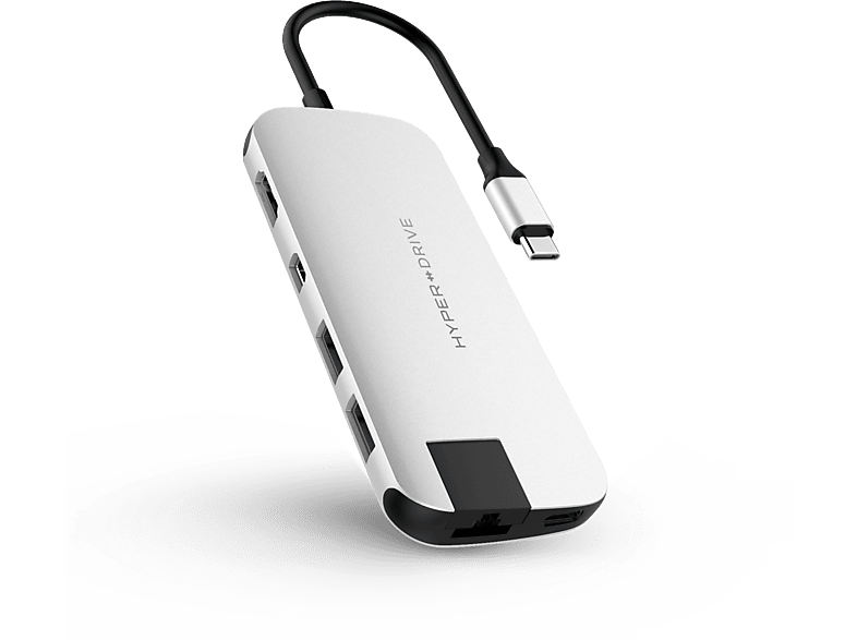 HYPER SLIM 8-in-1 USB-C Hub Silver (HD247A-SILVER)