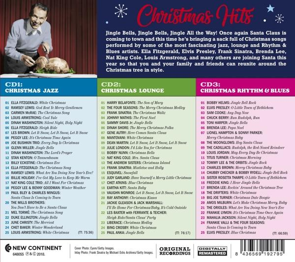 Eine CD-Compilation mit dem Titel 'Christmas Hits', mit verschiedenen Künstlern und Liedern.
