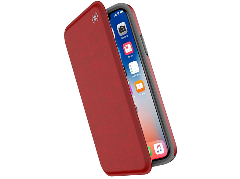 SPECK Cover Presidio Folio iPhone Xs/X Heartrate Red / Heartrate Red / Grey (110575-7359)