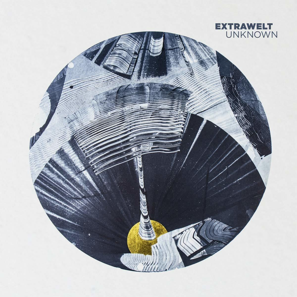 Albumcover. Abstrakte Kunst mit einem schwarz-weißen Spiraldesign auf weißem Hintergrund.