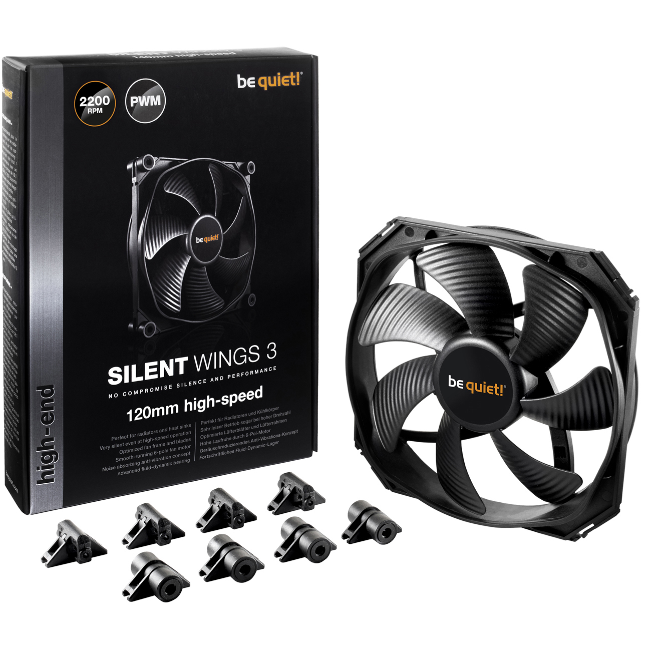 BE QUIET SILENT WINGS 3 High Speed 120mm PWM Lüfter, Schwarz
