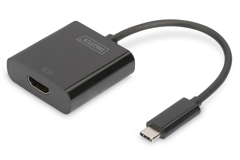 DIGITUS DA-70852 auf HD, 4K30Hz), USB Schwarz (Gen 1) (Ultra HDMI Grafikadapter, Typ-C USB 3.1