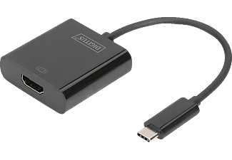 DIGITUS DA-70852 USB Typ-C auf HDMI (Ultra HD, 4K30Hz), USB 3.1 (Gen 1) Grafikadapter, Schwarz