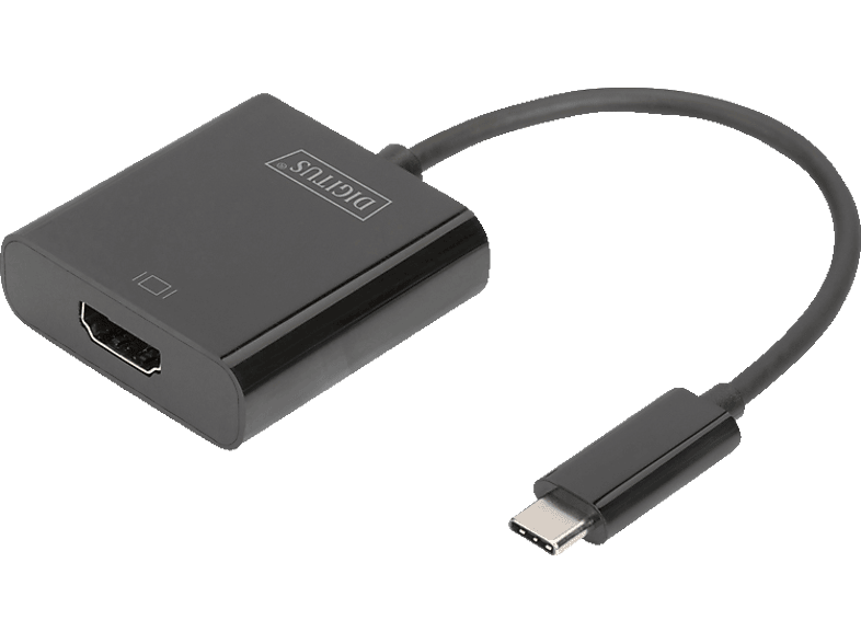 DIGITUS DA-70852 USB Typ-C auf HDMI (Ultra HD, 4K30Hz), USB 3.1 (Gen 1) Grafikadapter, Schwarz