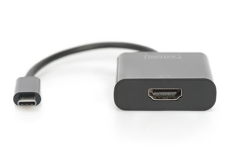4K30Hz), Schwarz DIGITUS auf USB (Ultra HDMI DA-70852 USB HD, Grafikadapter, 1) Typ-C (Gen 3.1
