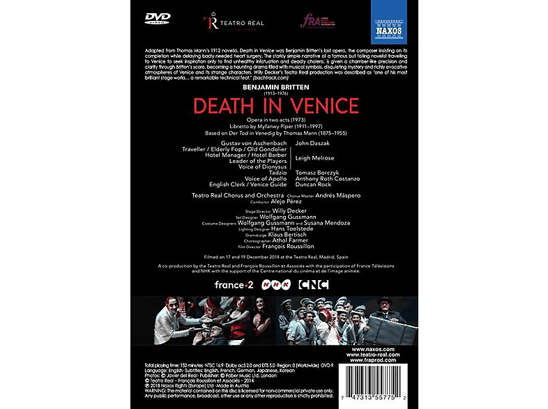 Teatro Real Chorus And Orchestra | Death in Venice - (DVD) | SATURN