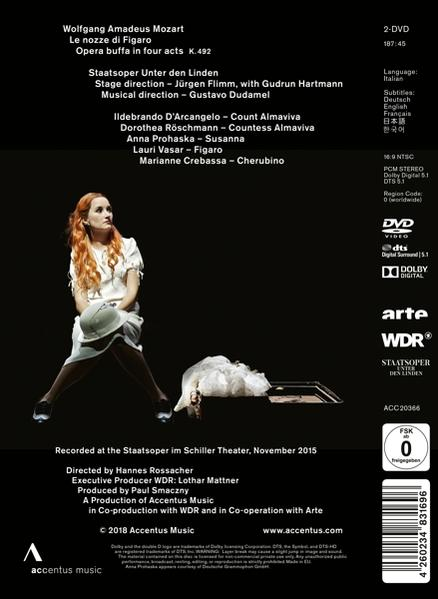 Dorothea Röschmann, Anna Prohaska, Lauri Vasar, Staatsopernchor Dresden, Staatskapelle Berlin, Ildebrando D'arcangelo, Marianne Crebassa - Le nozze di Figaro  - (DVD)