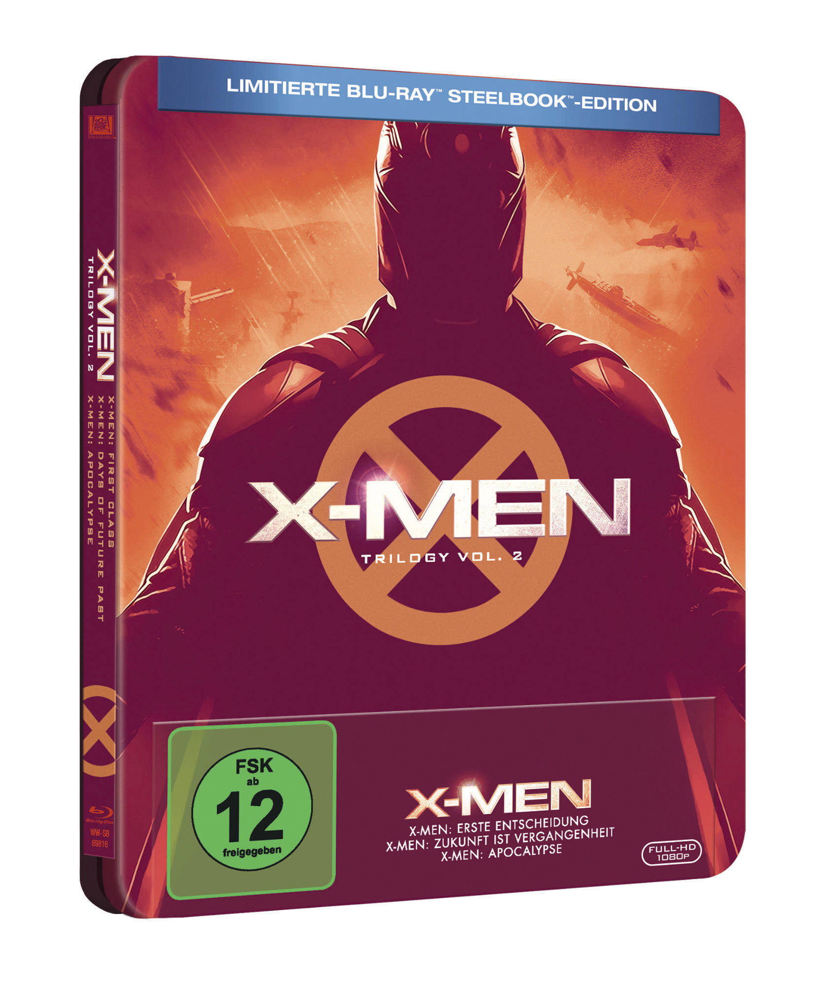 X-Men Trilogy Vol. 2 Blu-ray Steelbook mit Cover eines Superhelden.