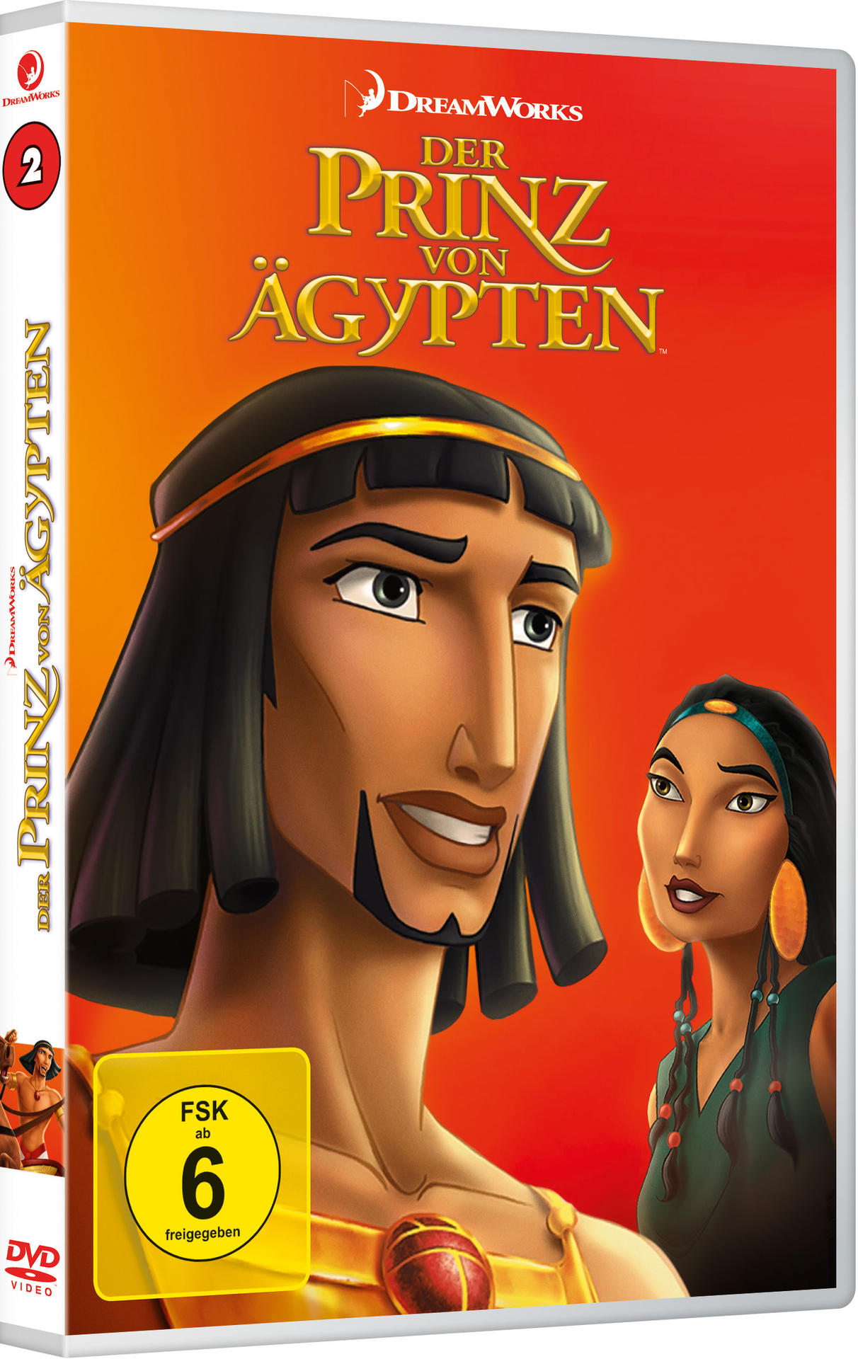 DVD-Cover von 'Der Prinz von Ägypten' mit Zeichentrickfiguren und Titeltext.