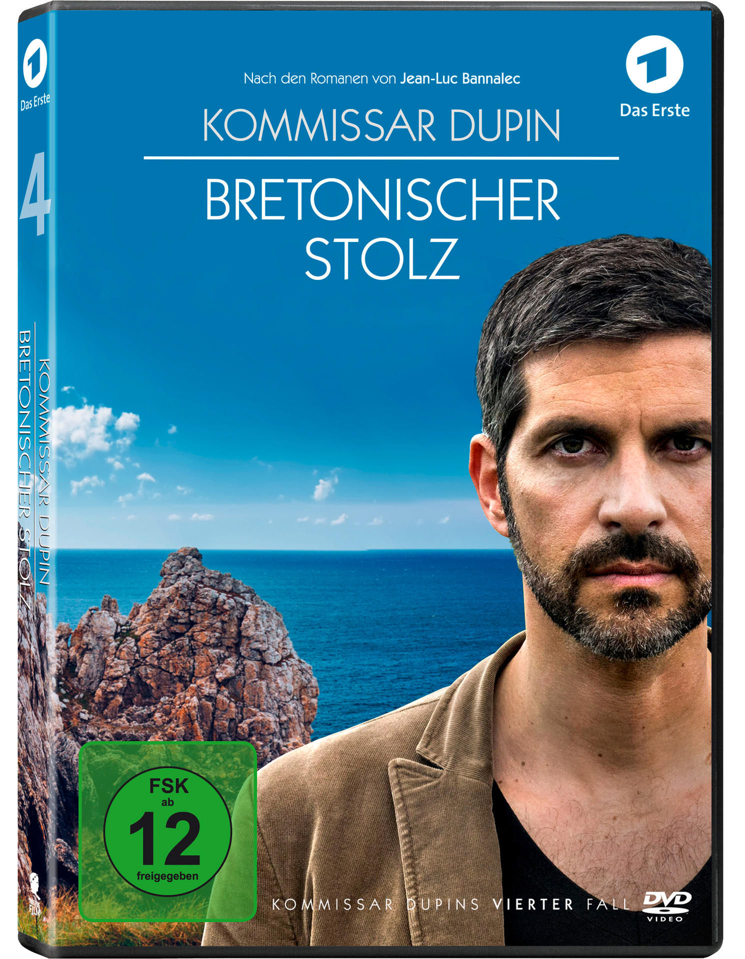 DVD-Box. Das Gesicht eines Mannes und eine Meereslandschaft. Text: Kommissar Dupin Bretonischer Stolz.