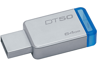 Pendrive 64 GB - Kingston Technology DataTraveler 50 USB 3.0 (3.1 Gen 1) Type-A, Plata y azul