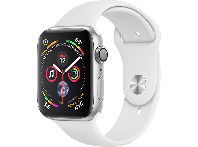 APPLE Watch Series 4 - Aluminium behuizing 44mm Silver - Sportbandje White