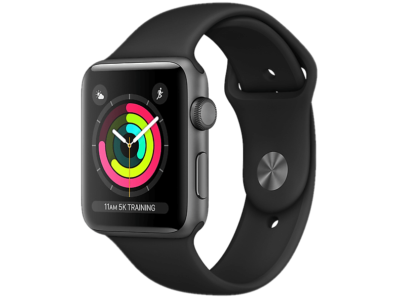 APPLE Watch Series 3 - Aluminium behuizing 38mm Space Gray - Sportbandje Space Gray