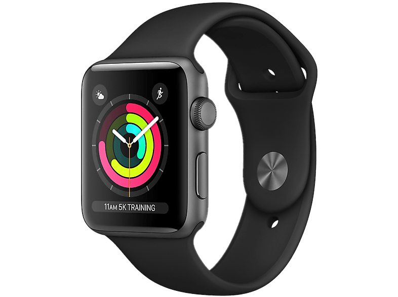 APPLE Watch Series 3 - Aluminium behuizing 42mm Space Gray - Sportbandje Space Gray