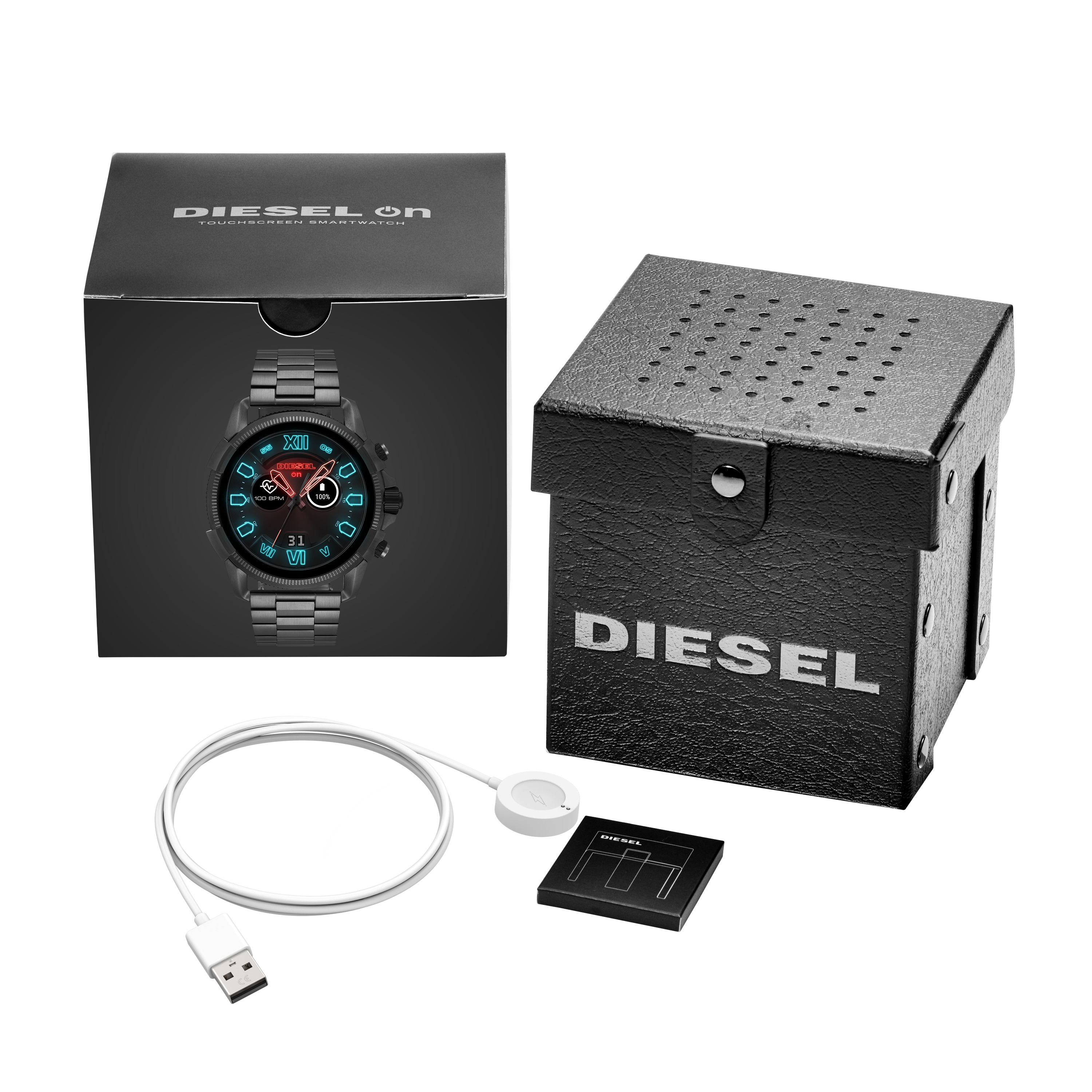 DIESEL DZT2011 Full Guard 2.5 Smartwatch Edelstahl schwarz ionisiert Edelstahl schwarz ionisiert, 200 mm, Schwarz