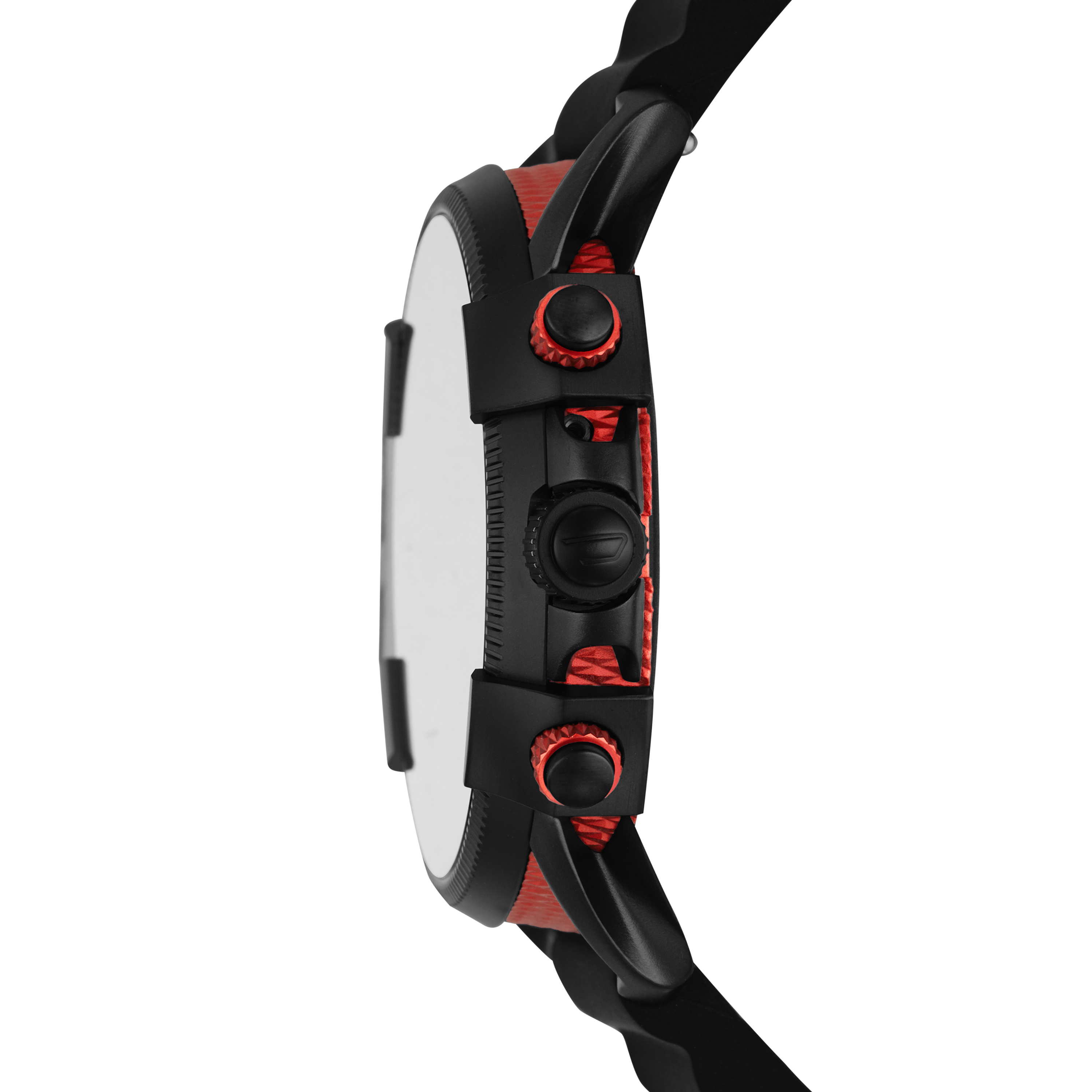 DIESEL DZT2010 Gents Full Guard 2.5 Smartwatch Edelstahl schwarz ionisiert Silikon, 200 mm, Rot/Schwarz