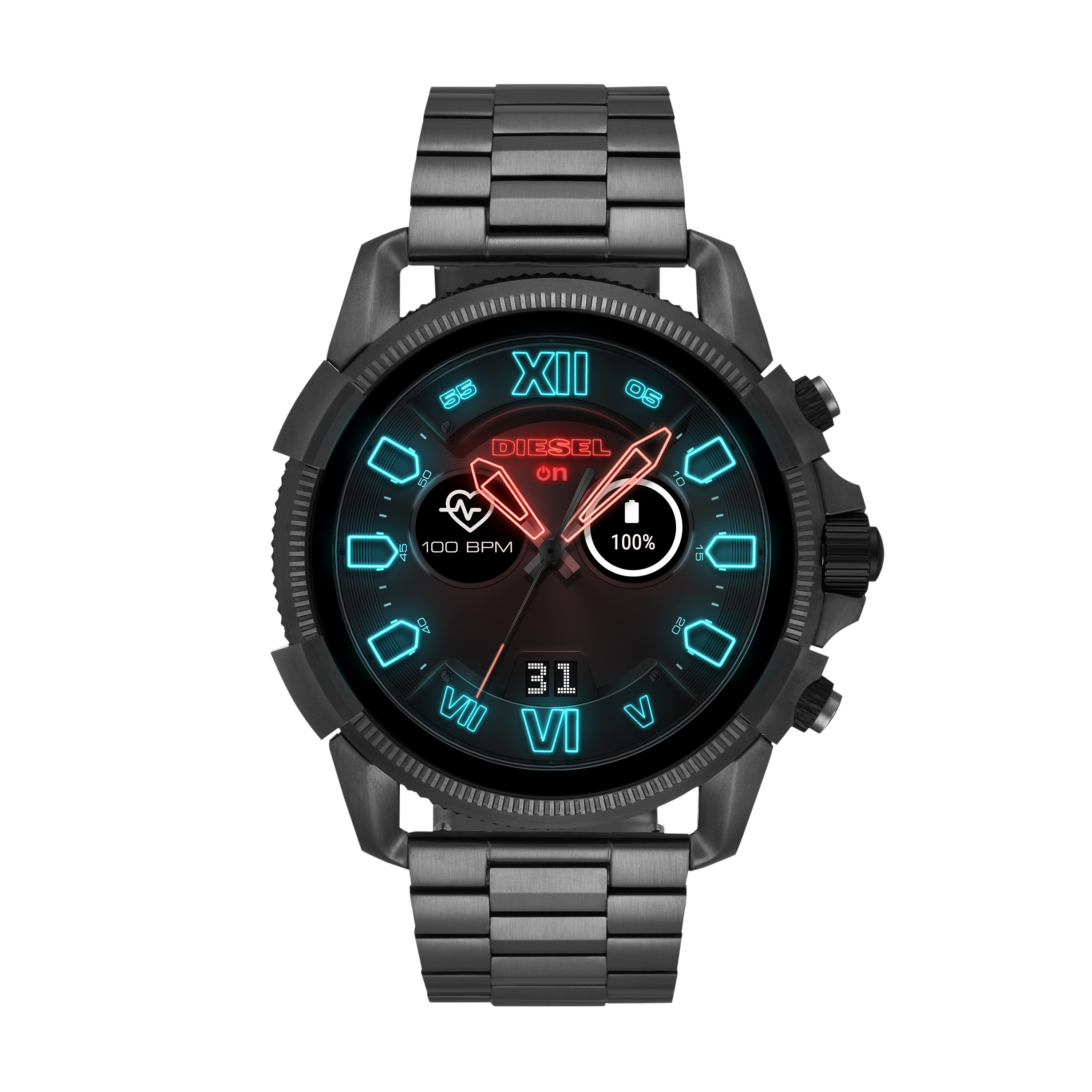 DIESEL DZT2011 Full Guard 2.5 Smartwatch Edelstahl schwarz ionisiert Edelstahl schwarz ionisiert, 200 mm, Schwarz