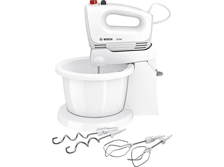 BOSCH MFQ2600W Handmixer (weiß / rot, 375 Watt) online kaufen MediaMarkt