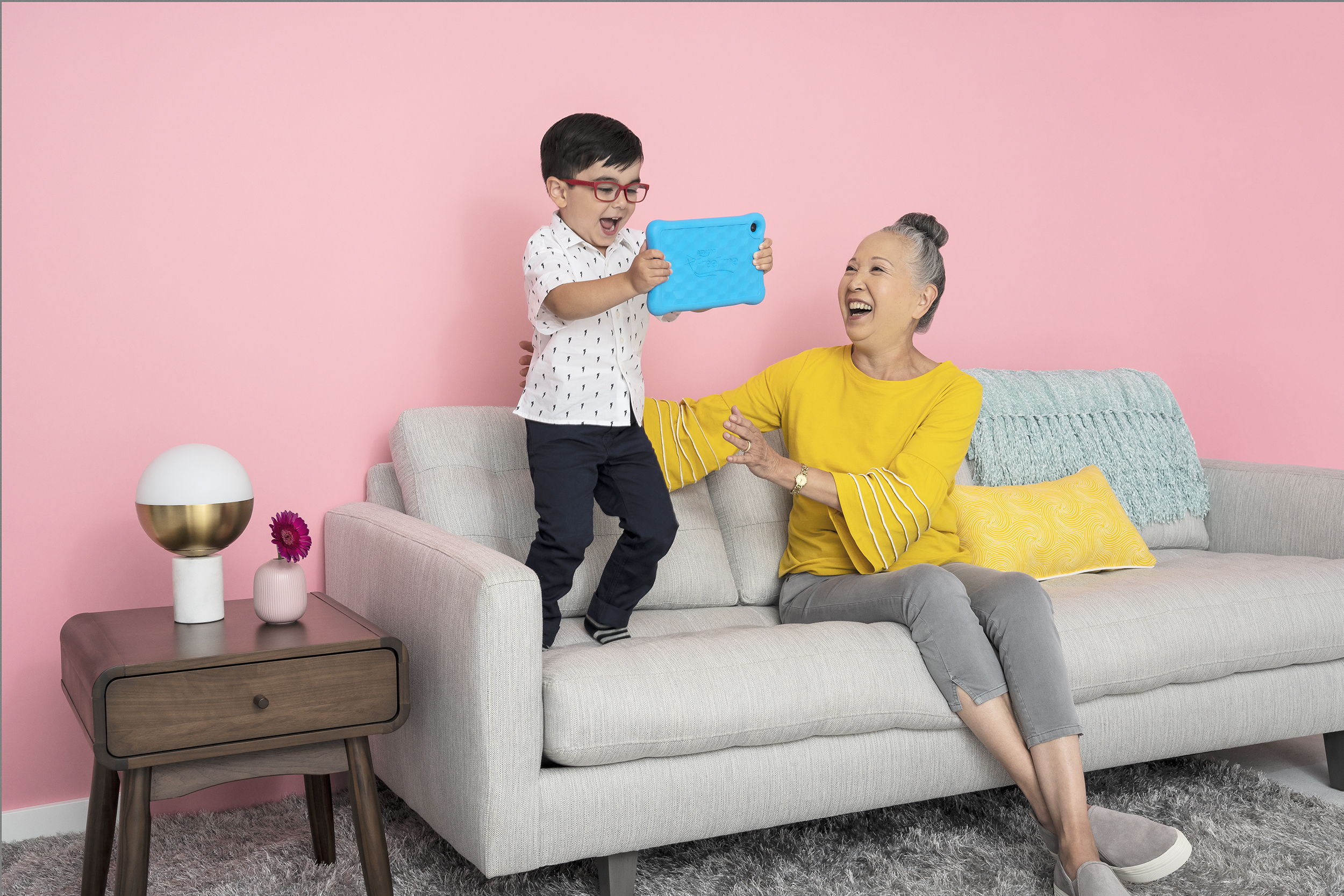 AMAZON Fire HD 8 Kids Edition, Tablet, 32 GB, 8 Zoll, Schwarz mit blaue kindgerechte Hülle