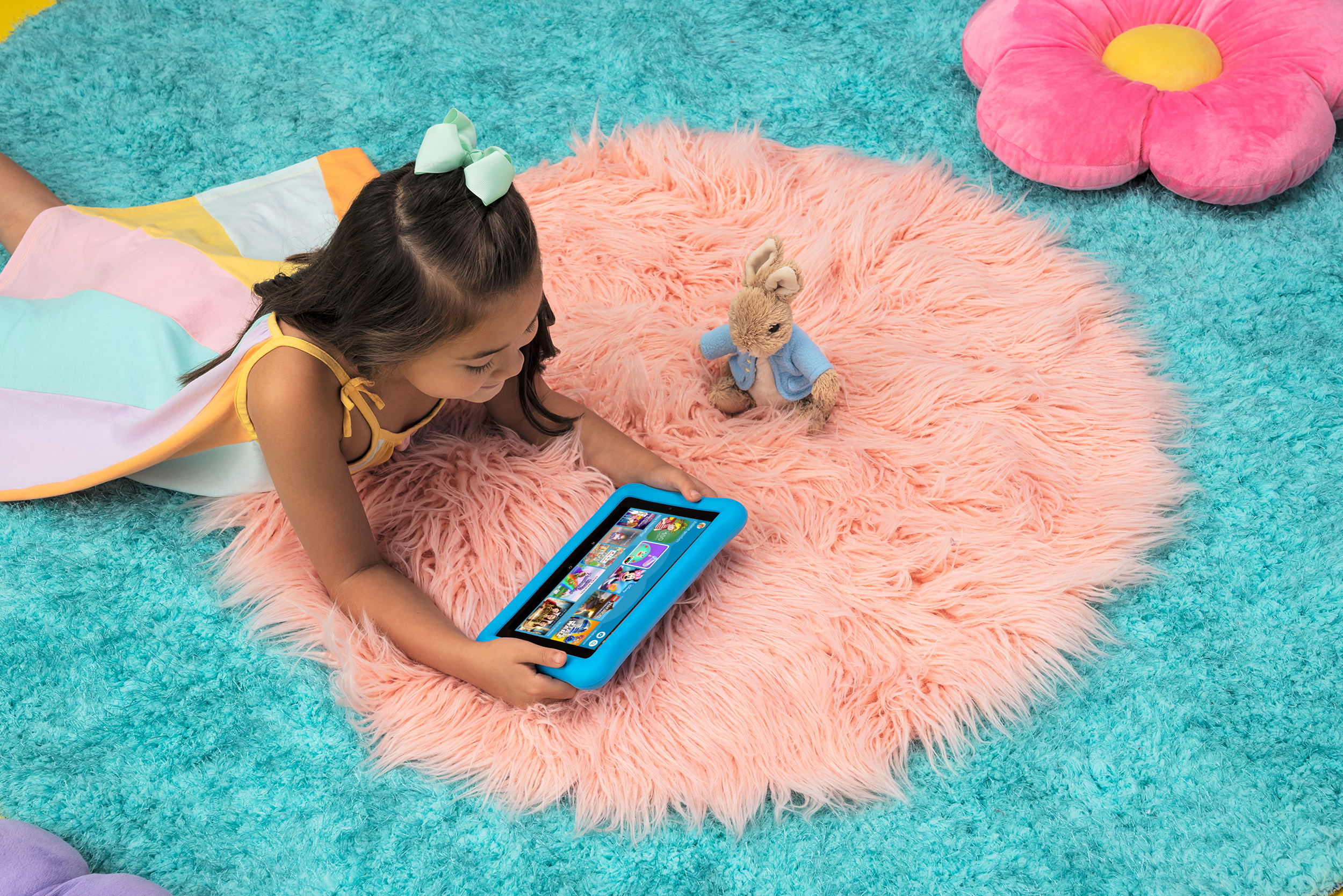 AMAZON Fire HD 8 Kids Edition, Tablet, 32 GB, 8 Zoll, Schwarz mit blaue kindgerechte Hülle