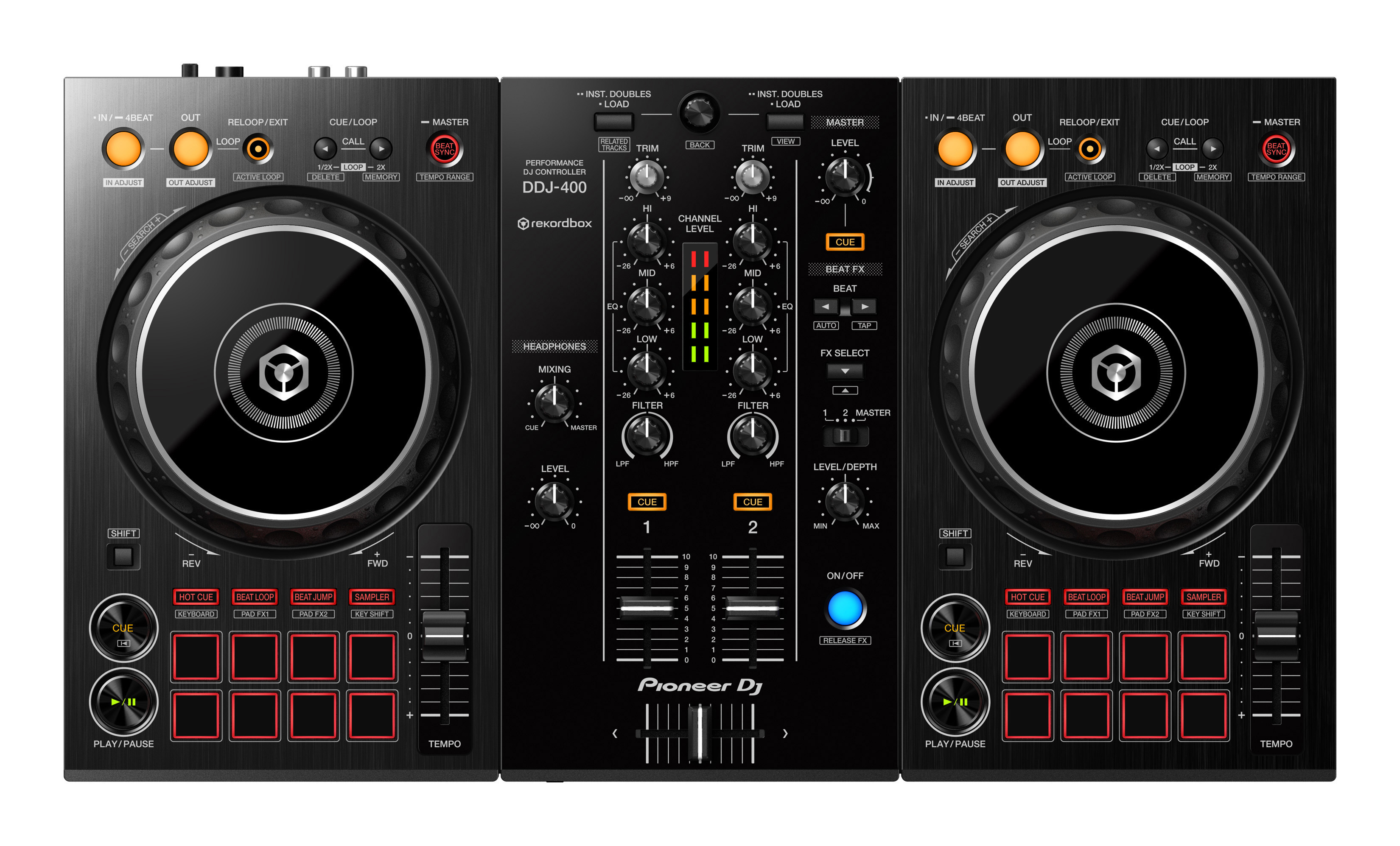 PIONEER DJ DDJ-400 DJ-Controller, Schwarz