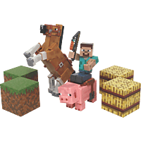 AMS Minecraft Pferde und Co. Pack Sammelfigur, Mehrfarbig
