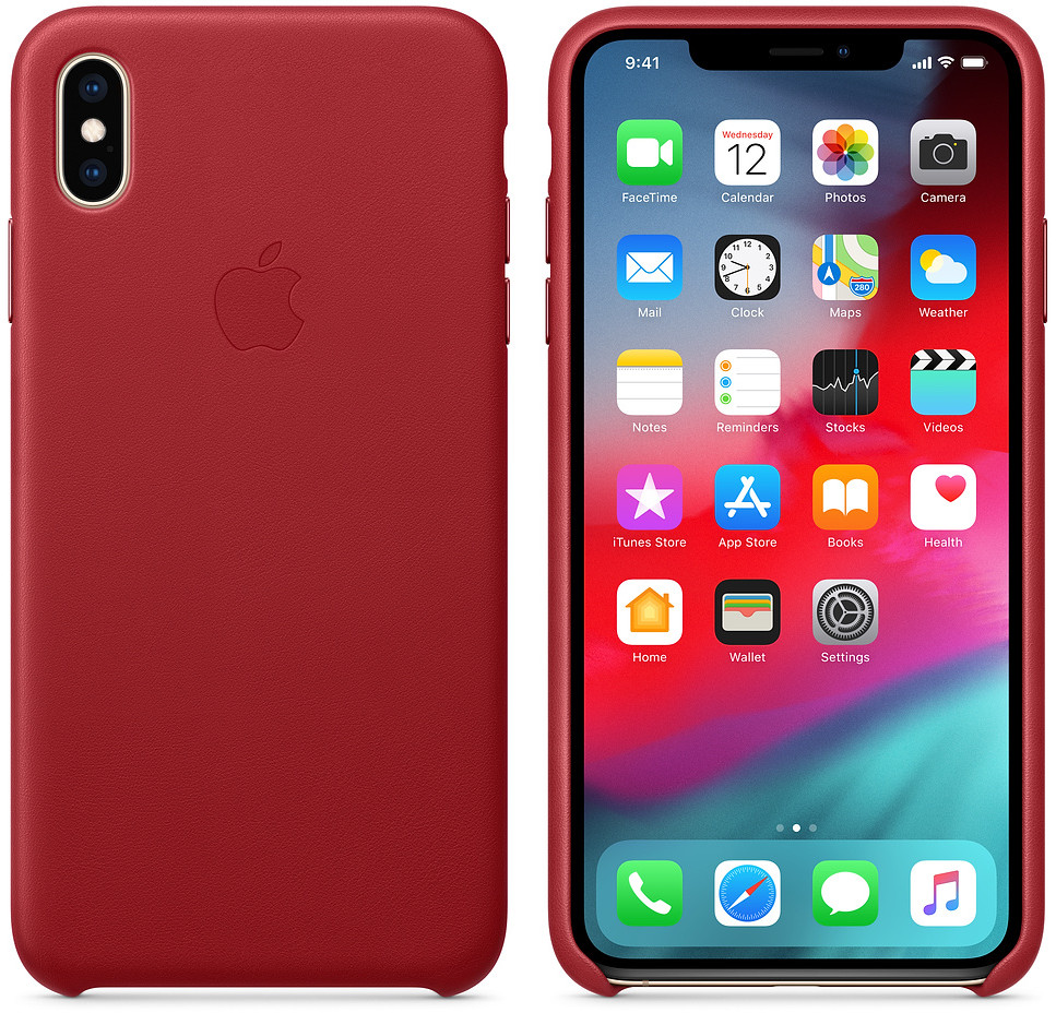APPLE Cover Leather iPhone XS Max Rood (MRWQ2ZM/A)