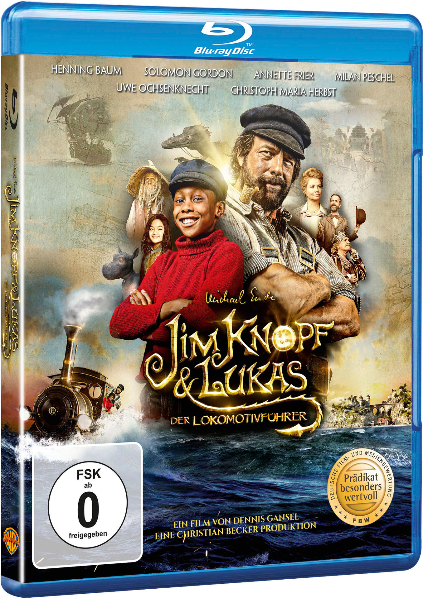 Blu-ray-Disc-Hülle für den Film 'Jim Knopf & Lukas der Lokomotivführer'.