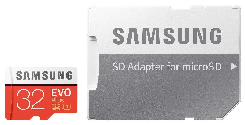 SD-Karte und Adapter mit Samsung-Logo.