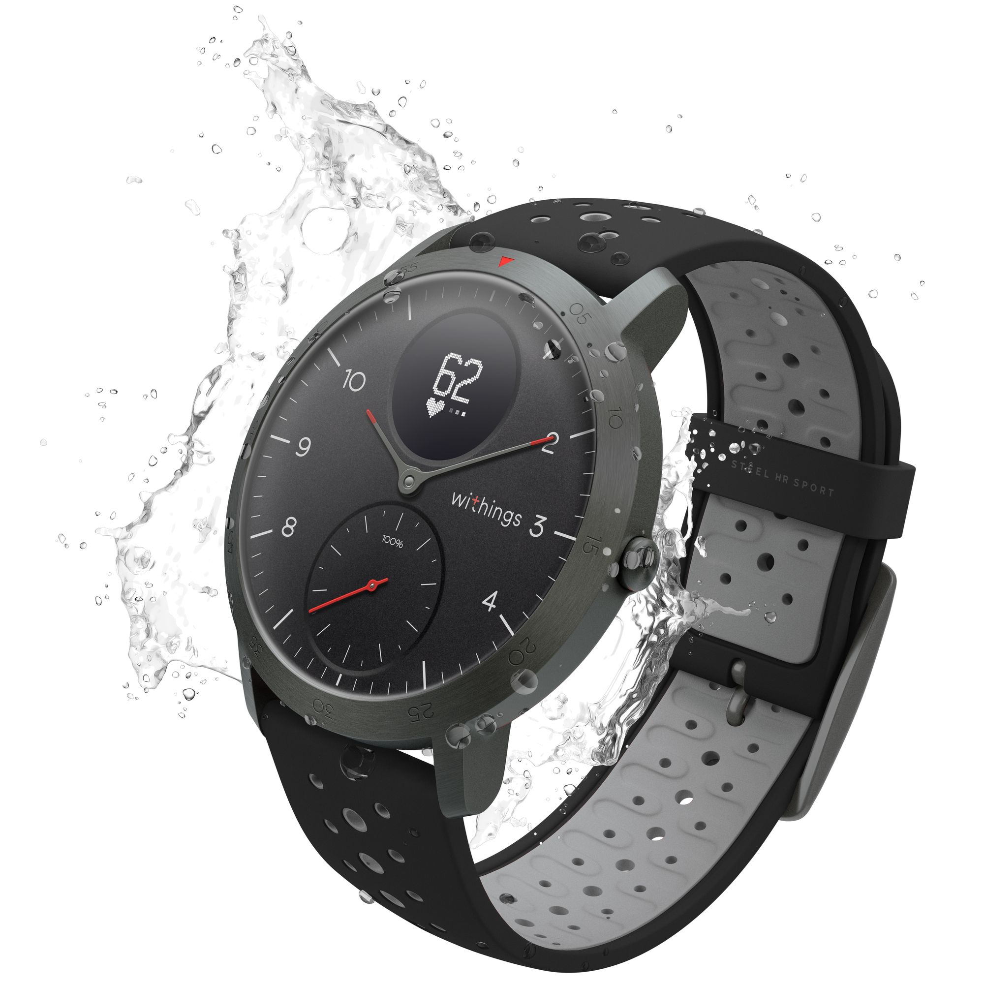 WITHINGS Steel HR Sport Zwart/Zwarte klok