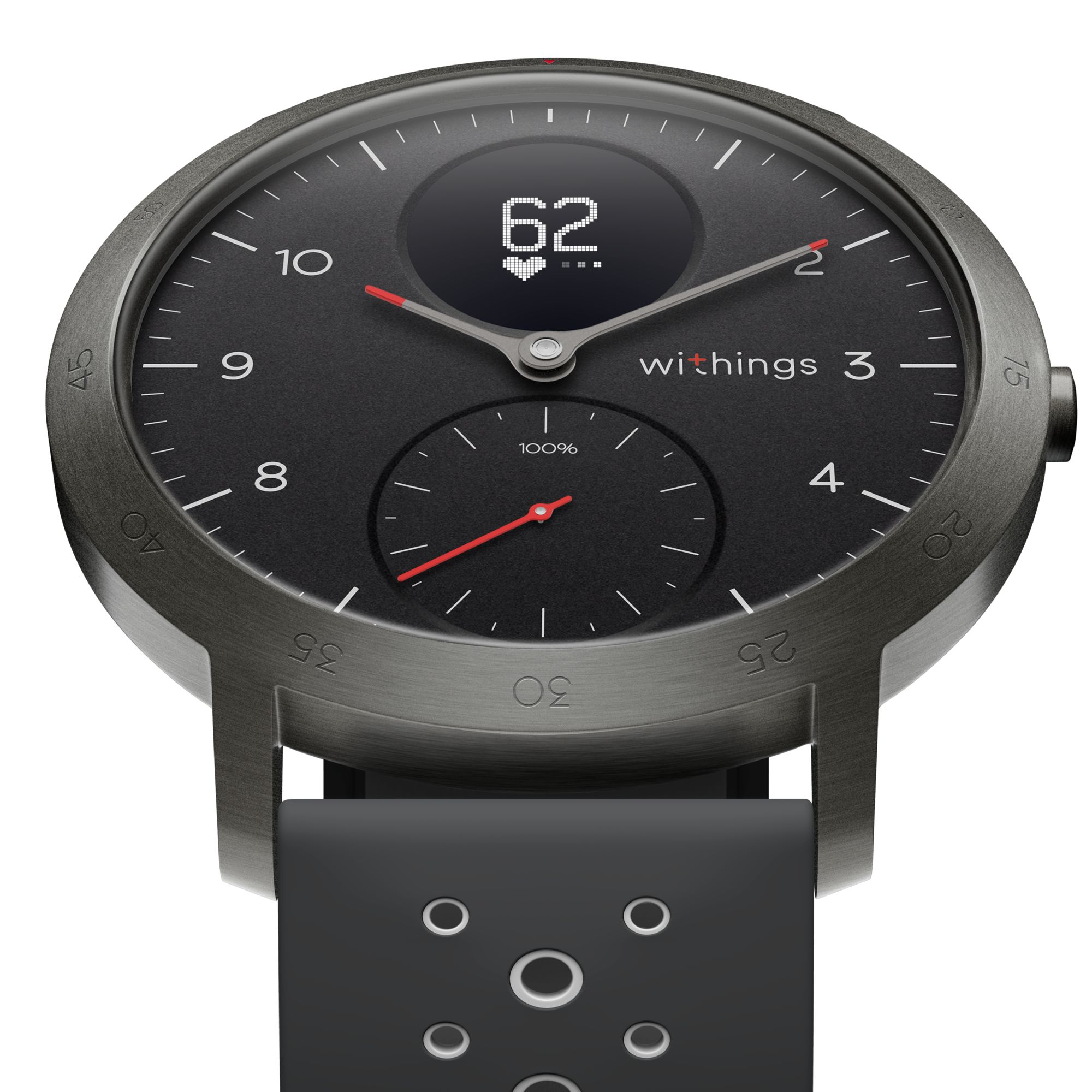 WITHINGS Steel HR Sport Zwart/Zwarte klok