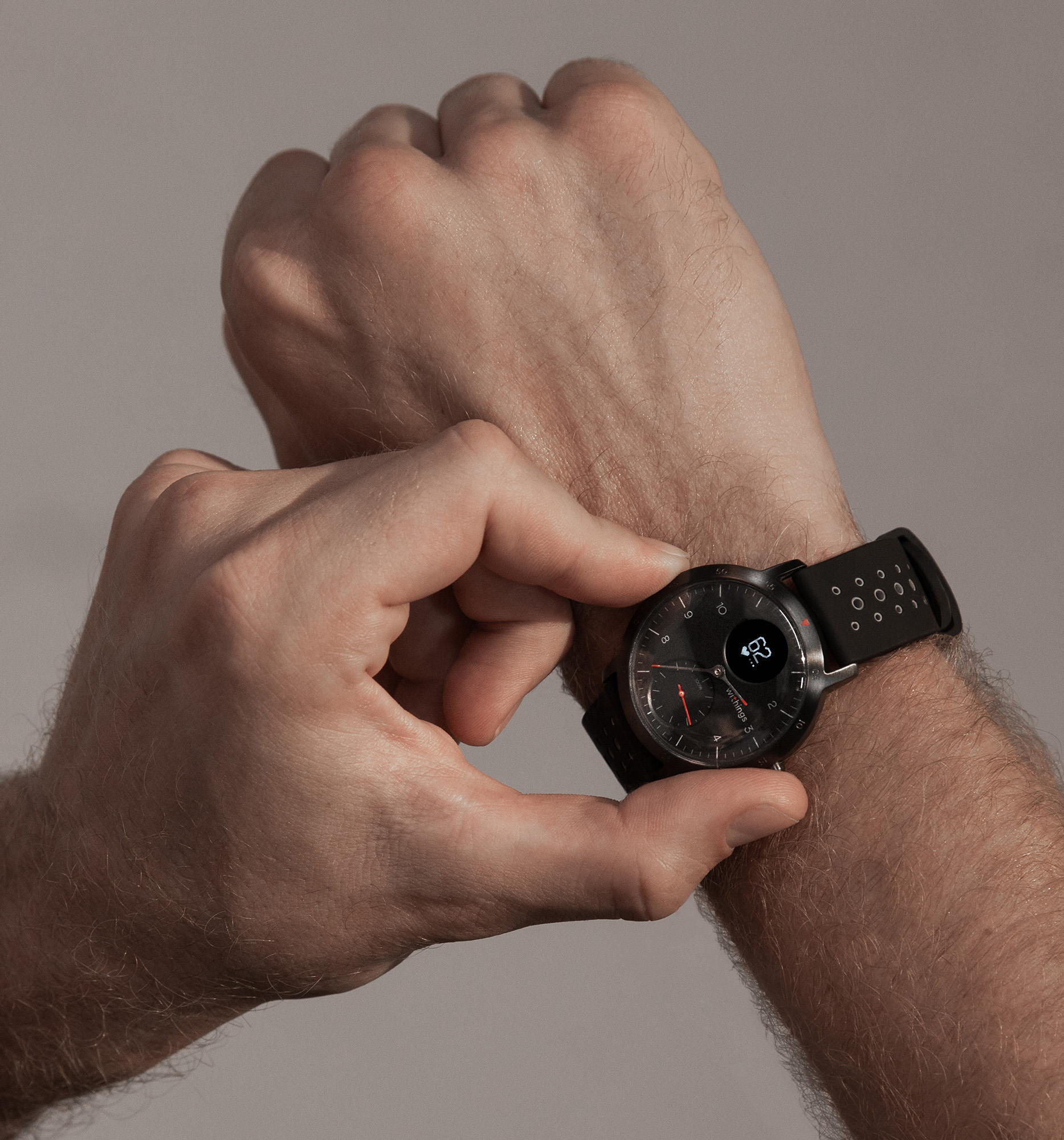 WITHINGS Steel HR Sport Zwart/Zwarte klok