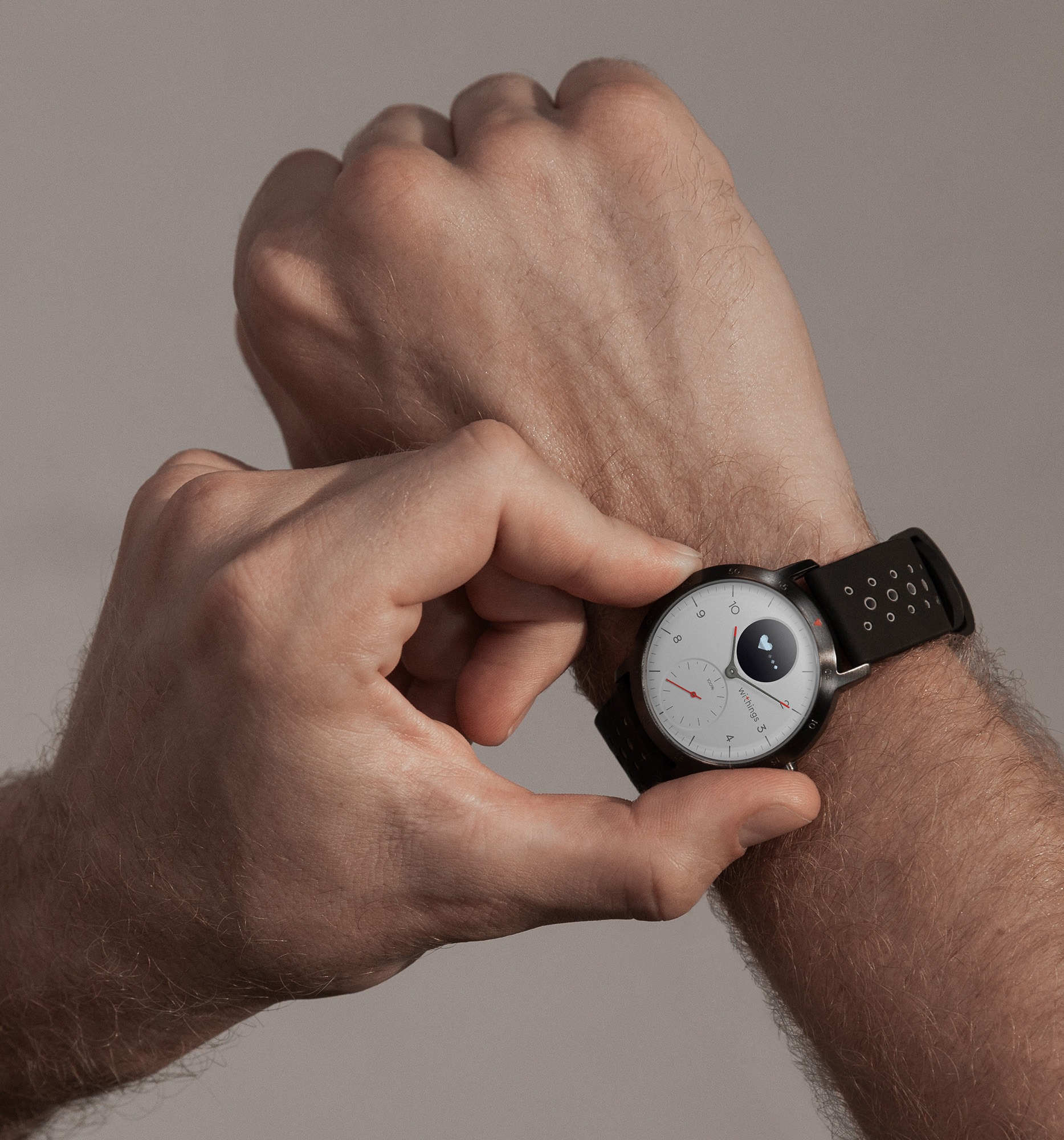 WITHINGS Steel HR Sport Zwart/Witte klok