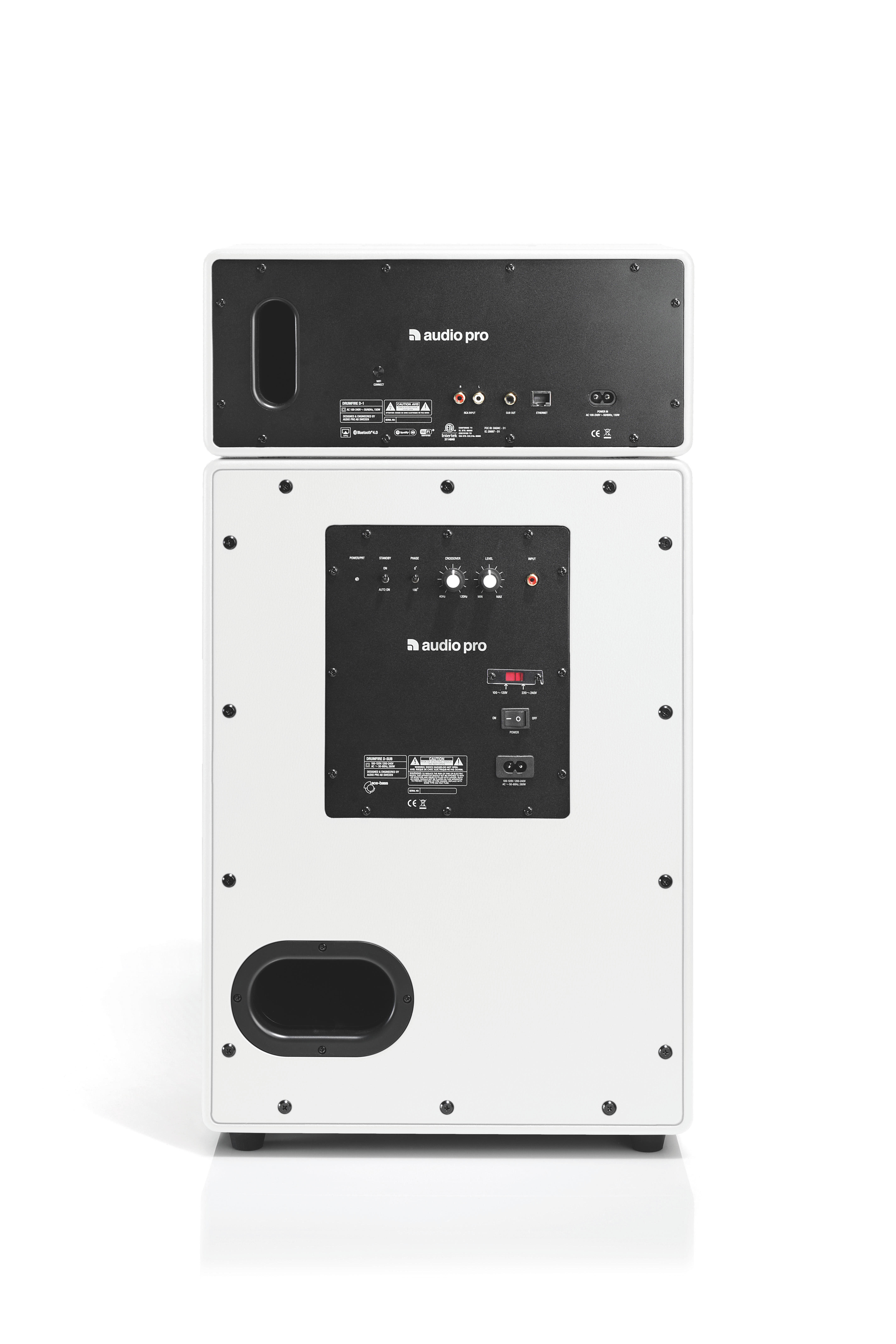 AUDIO PRO Drumfire Streaming Lautsprecher App-steuerbar, Weiß Bluetooth
