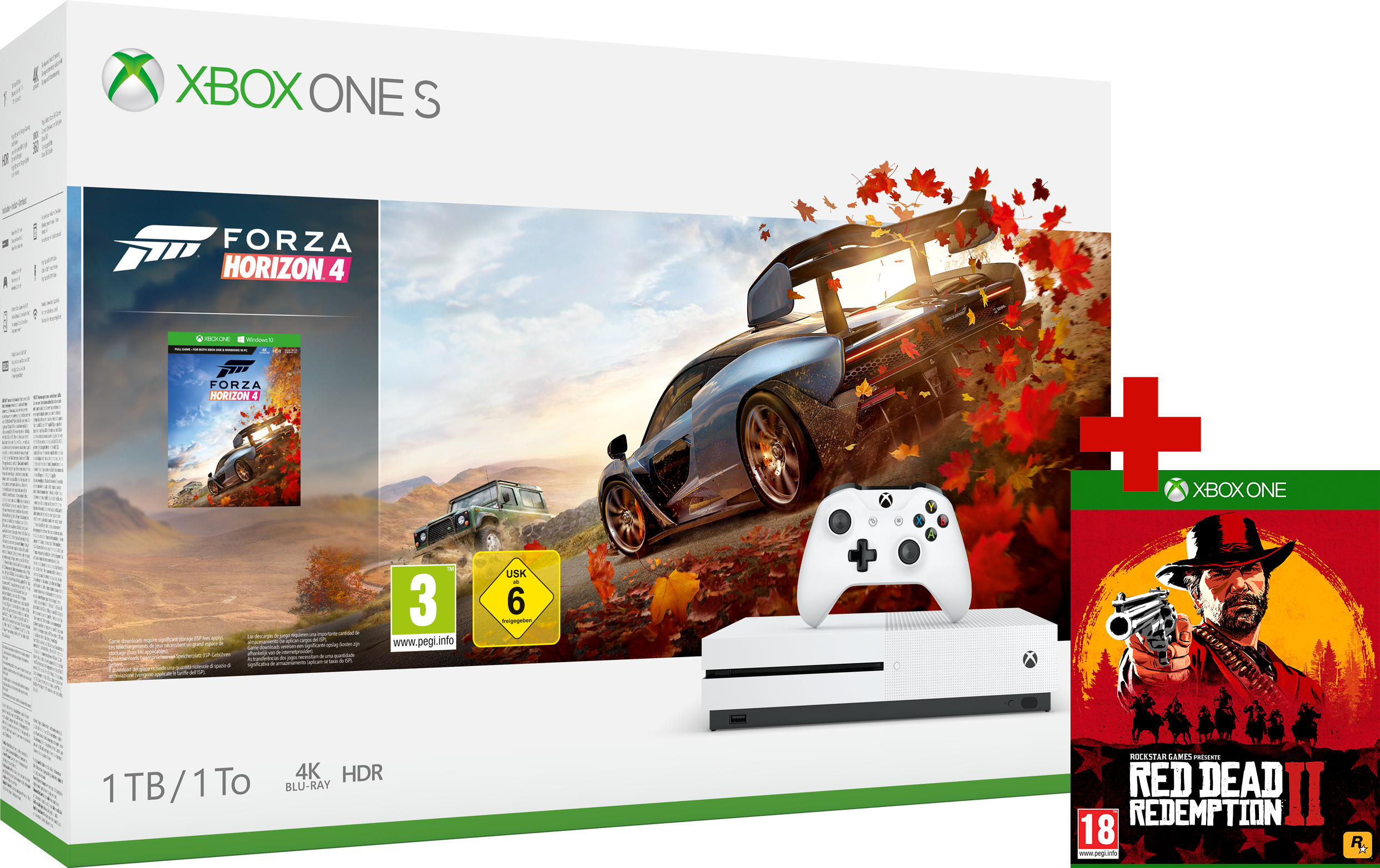 MICROSOFT Xbox One S 1 TB + Forza Horizon 4 + Red Dead Redemption 2 FR