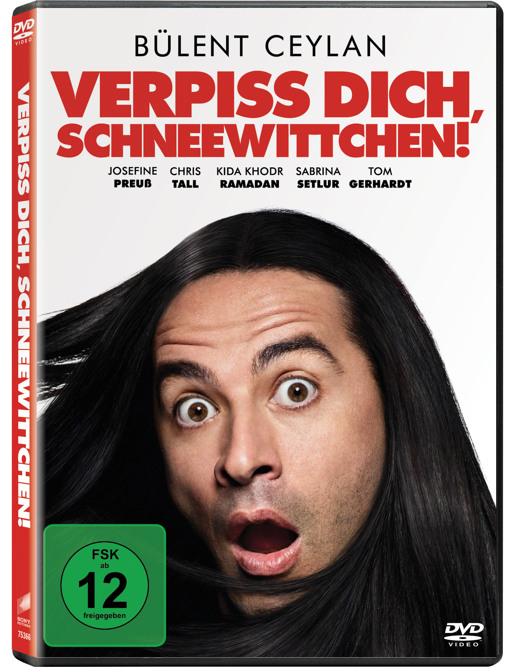DVD-Cover: Mann mit langen schwarzen Haaren und großen Augen, Text auf Deutsch.