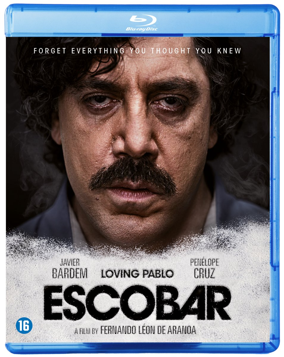 Couverture Blu-ray avec visage d'homme. Titre : 'ESCOBAR', noms des acteurs.