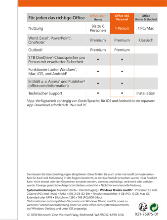 Office 365 Personal 2019 (1 Benutzer/1 Jahr) - PC/MAC - Deutsch