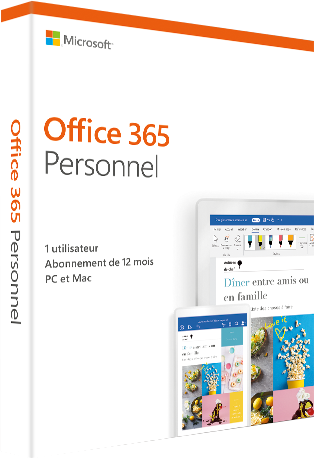 Office 365 Personell 2019 (1 utilisateur/1 an) - PC/MAC - Francese