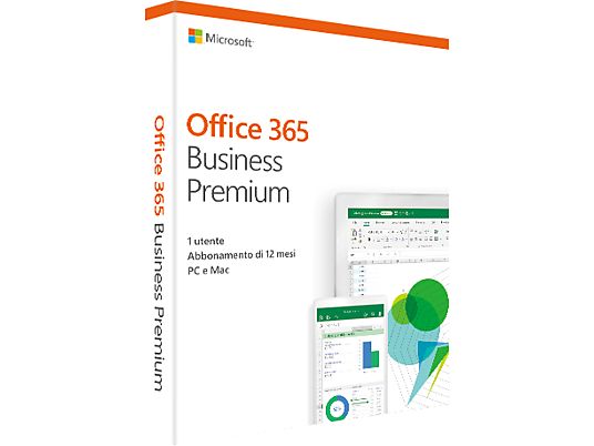 Office 365 Business Premium 2019 (1 utente/15 dispositivi/1 anno) - PC/MAC - Italienisch