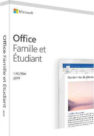 Office Famille et Étudiant 2019 (1 utilisateur/1 appareil/Licence perpétuelle) - PC/MAC - Französisch
