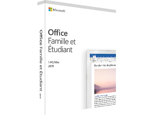 Office Famille et Étudiant 2019 (1 utilisateur/1 appareil/Licence perpétuelle) - PC/MAC - Français
