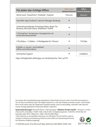 Office Home & Business 2019 (1 Benutzer/1 Gerät/Dauerlizenz) - PC/MAC - Allemand